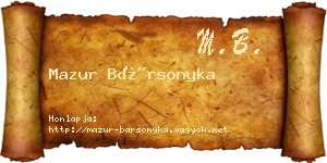 Mazur Bársonyka névjegykártya